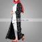 Fashion Business Wear Black and White Plaid Cardigans Tailored Collar Front Open Muslim Abaya