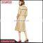 New Design Wide Notch Lapels Ladies Cotton Overcoat Long Sleeve Wholesale Women Trench Coat