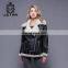 Professional Design Lamb Leather Double Face Jacket Fur Trim Winter Coat