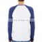 Mens Custom made Plain Blank Navy/white Raglan Sleeve 100% Cotton T shirt ,longsleeve t shirts wholesale at Cheaper Price