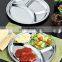 Retangular divided stainless steel fast food tray mess tray