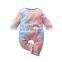 Posh Baby Ribbed Tiedye Jumpsuit Long Sleeve Bodysuit Tie Dye Romper