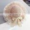 Children's summer sunscreen straw hat, breathable lace sunshade, ladies baby princess outing sunscreen beach hat