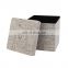 Customized Large Linen Fabric Storage Ottoman Folding Stool Chair for Living Room