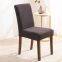 Grey Velvet Stretch Dining Room Chair Covers Soft Removable Dining Chair Slipcover