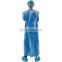 Hot Sale Waterproof Surgical Gown 45gsm  Non Woven Blue Unisex Hospital Uniform