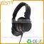 In-line control super bass whole black simple headsets with volume remote and mic