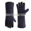 HANDLANDY durable black Heavy duty split cowhide working kitchen oven heat resistant hand tig leather welding gloves