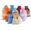 OEM ODM wholesale gift jewelry small linen cotton drawstring pouches bags