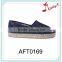 ladies girls factory lazy hand made double espadrilles lace upper mesh casual flat shoes