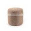 Hot Sale Home Goods Unique Beige Round Kids Knitted Wool Fabric MDF Foam Ottoman Stool For Living Room