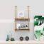 2 Tier Swing Rope Floating Shelf Hanging Storage Shelves for Living Room