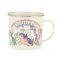 2021 ready to ship 12oz 250ml white color sublimation blanks metal enamel coffee mug with stainless steel rim