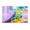 high quality kindergarten indoor plastic  slide and swing set  for children