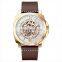 High Quality Gold Stainless Steel Case Back Watches New Launched Genuine Leather Mens Watches Brand Your Own Luxury