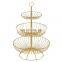 Creative Delicate New Storage Wire Layer Golden Stand Hanging Bowl 3 Tier Fruit Basket Iron