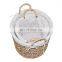 Vietnam Supplier Natural Water Hyacinth Laundry Basket With Liner