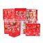 Red Printing Christmas White Cardboard Bag kraft custom Gift Paper Bag For Kids bolsas de papel shopping packaging paper bag
