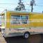 Yellow biaxial mobile food cart china mobile food food truck for sale in malaysia