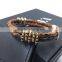 Hot sale Christams 925 Silver Luxury genuine python man leather bracelet