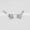 Trendy steel earring studs with clear crystal office lady stud earring with heart crystal