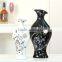 Cheap Factory Decal Black And White Japanese Porcelain Vase With Handle