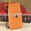 Elegant leather wallet case for iPhone 5 5S with Metal Button F-IPH5LC033