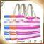 Popwide Newest 2014 Color Stripes Beach Bag/ Polyester Tote Bag