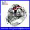 Cheap Titanium Jewelry Mens Stainless Steel Skull Ring With Ruby