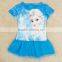 (K5216Y) blue 18M-6Y wholesale children clothes 3d printed girls fashion frozen tutu dress elsa t shirts for girls