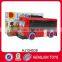 plastic electric musical bump&go police bus with flash for kid toys