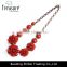 Fashion jewelry Wholesale hot selling latest design resin bead ruby stone necklace
