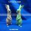 Ceramic Easter bunny with ribbon decoration and decorative ceramic rabbit figurines and ceramic rabbit figurines