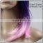 100% heat resistant wig purple ombre wig fashion gradual colors short bob wig