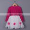 Fashion Girls Dress Red Dress Fall Cardigan Kids Wear Children Clothing GD41202-30