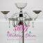 HOT!! 5 arms tall hanging wedding table centerpiece crystal candelabra with flower bowl