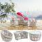 New Design Patio Furniture PE Rattan Round Sun Bed Chaise Lounge Sofa Bed