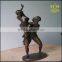 The European indoor bronze sculpture figures of boys and girls dancing