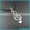 2016 Newest Fashion S925 Note Music Notation Sterling Silver Pendant Leather Vintage Men Necklaces for Women Silver Jewelry