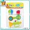 Lovely ABS plastic organic baby rattle bottle set toys for sale