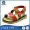 High Quality Brown Crochet Baby Open Sandals with Genuine Leather