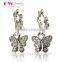 Elegant Sterling Silver Earring White Zircon Butterfly Earrings Bohemian Earrings Wholesale