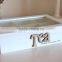 Solid white wooden tea bag storage chest with see through top wholesale