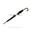 Wooden shaft plain black automatic open long umbrella