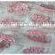 Fashion Pink Floral Embroidered Guipure Lace Fabric 2016 Cord Lace with Stones