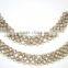 GOLD tone crystal PEARLS PAYAL Anklets pair