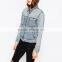 ripped light blue cool women parka jacket custom designs