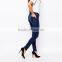 slim fit blue plain stretch slim jeans for women wholesale factory price