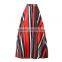 Walson Spring Autumn High Waist Geometry Striped Print Pleated Maxi Skirt Fall Contrast Casual A Line Skater Tutu Skirts Women C