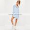 Simple fashion style casual bf shirt lady long sleeve striped blouse